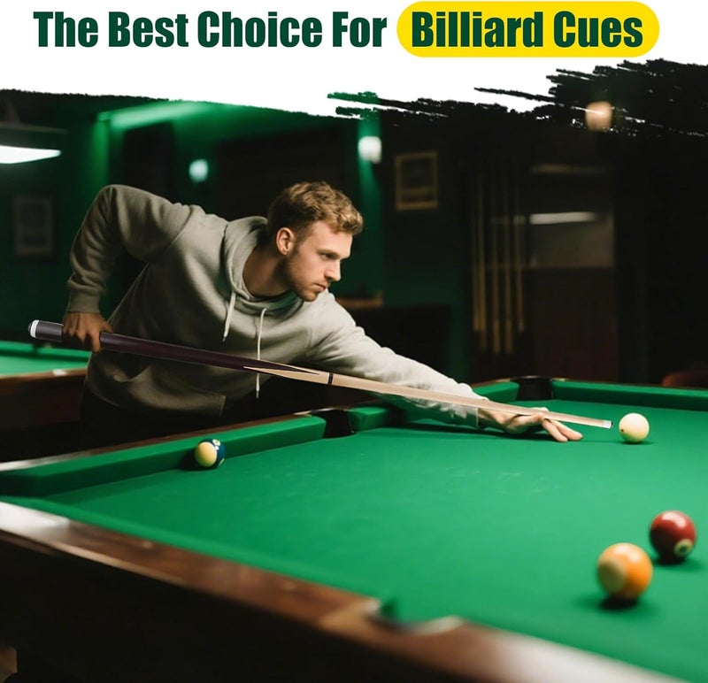 HMQQ Pool Cue Sticks – 42"/48"/58" Billiard Cues with 13mm Leather Tip – 17oz/18oz Standard or 20oz Heavy – Set of 2 or 4 – Durable 2-Piece Pool Sticks for Beginners, Adults, Home & Bar - Image 5